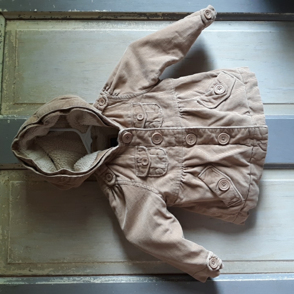 Baby Gap Corduroy Hooded Sherpa Lined Coat